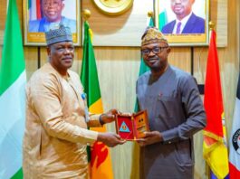 R-L: Minister of Interior, Dr. Olubunmi Tunji-Ojo and DG, NARC, Maj. Gen. G.A. Wahab (rtd)