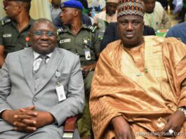 L-R, the Permanent Secretary,FMAFS, Dr Marcus Olaniyi Ogunbiyi and Minister of State for Agriculture and Food Security, Sen.Dr Aliyu Sabi Abdullahi, during the summit in Abuja