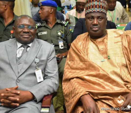 L-R, the Permanent Secretary,FMAFS, Dr Marcus Olaniyi Ogunbiyi and Minister of State for Agriculture and Food Security, Sen.Dr Aliyu Sabi Abdullahi, during the summit in Abuja