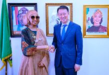 Chinese Ambassador to Nigeria H.E. Yu Dunhai on a courtesy Visit to the Minister of Art, Culture, Tourism and Creative Economy Barr. Hannatu Musa Musawa on Tuesday 11th March 2025.