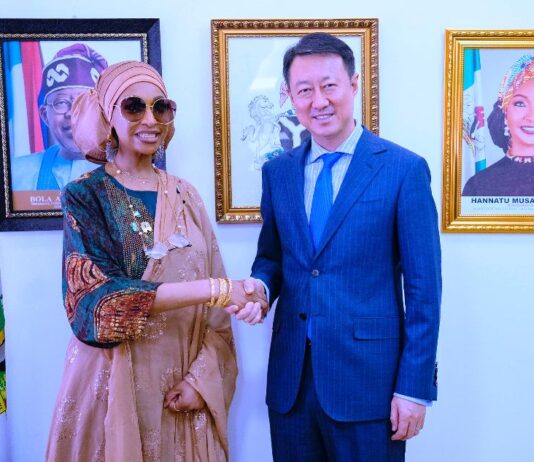 Chinese Ambassador to Nigeria H.E. Yu Dunhai on a courtesy Visit to the Minister of Art, Culture, Tourism and Creative Economy Barr. Hannatu Musa Musawa on Tuesday 11th March 2025.