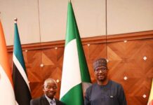 From L-R Engr Habu Gumel Treasurer General of National Olympic Committee , Mallam Shehu Dikko , The chairman of National sports commission