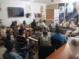 NCDC RRT with Hon. Commissioner of Health, Kebbi State, Yunusa Musa Ismail in his office.