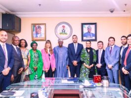FROM LEFT TO RIGHT 1.Haytham Eissa- EBRD Regional Head 2.Raymond Omenka Omachi-Permanent Secretary Special Duties at the Federal Ministry of Finance 3.Sanyade Okoli- SAP on Finance and Economy 4.Mrs Lydia Shehu Jafiya- Permanent Secretary, Federal Ministry of Finance 5.Heike Harmgart- Managing Director for Sub-Saharan Africa 6.Wale Edun- Honorable Minister of Finance and Coordinating Minister of the Economy 7.Hamza Al-Assad- Country Director for Nigeria 8.Doris Uzoka-Anite- Minister of State for Finance of Nigeria 9.Stephen Ostrowski- Senior Counsellor 10.Ross Palmer- EBRD Associate Director 11.Aly Elkhahab- EBRD-Principal Director 12.Nicolas Hernandez- EBRD Principal Banker SME
