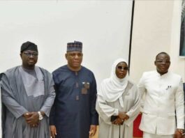 L-R: The Chairman, National Steel Council, Prof. Abdulkarim Abubakar Kana; the Honourable Minister of Steel Development, Prince Shaiubu Abubakar Audu; Chairman, House Committee on Steel, Hon. Zainab Gimba with the Permanent Secretary, Ministry of Steel Development, Dr. Chris Osa Isokpunwu during the Stakeholders Engagement on the Nigeria Metallurgical industry Bill held recently in Abuja.