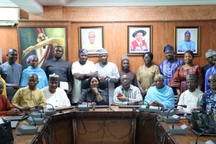 Sitting: 3rd left: Mrs Monica Igwe, Representative of the ES; flanked on the left is Mr. Emeka Nze, the facilitator and on her right, is Abdul-Razaq Bakari of Micro Access Ltd. 1st left, Mr. Festus Boman, Director, ICT, 3rd Right, Hajiya Isah Adama, Deputy Director, Operations; 2nd Right, Mr. Ibrahim Anas, AD, Technical followed by Mr. Blessing Akanwa, AD, Administration, and some of the participants at the just concluded digital training.