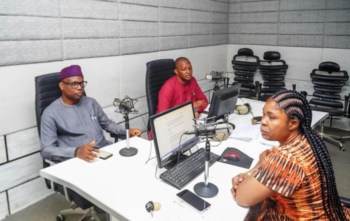 Dr. Iziaq Adekunle Salako The Honourable Minister of State for Health & Social Welfare Dr. Iziaq Adekunle Salako fielding questions from the Presenters/Newscasters.