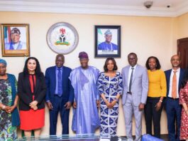 FROM LEFT TO RIGHT 1. Lydia Shehu Jafiya- Permanent Secretary of the Federal Ministry of Finance 2. Doris Uzoka-Anite-Minister of State for Finance 3. Ousmane Diagana- Vice President for the Western and Central Africa Region 4. Wale Edun- Honourable Minister of Finance and Coordinating Minister of the Economy 5. Damilola Ogunbiyi- CEO of SEforALL and Special Representative of the UN Secretary General for Sustainable Energy for All, World bank 6. Dr. Ndiamé Diop - Country Director for Nigeria, World Bank 7. Sanyade Okoli- Special Adviser to the President on Finance and Economy 8. Abebe Adugna-Regional Director for Prosperity in the Western and Central Africa region, World Bank 9. Trina Haque- Regional Director for Human Development in the Western and Central Africa Region, World Bank
