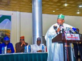 The Minister of Agriculture for Food Security, Sen Abubakar Kyari, during the inauguration