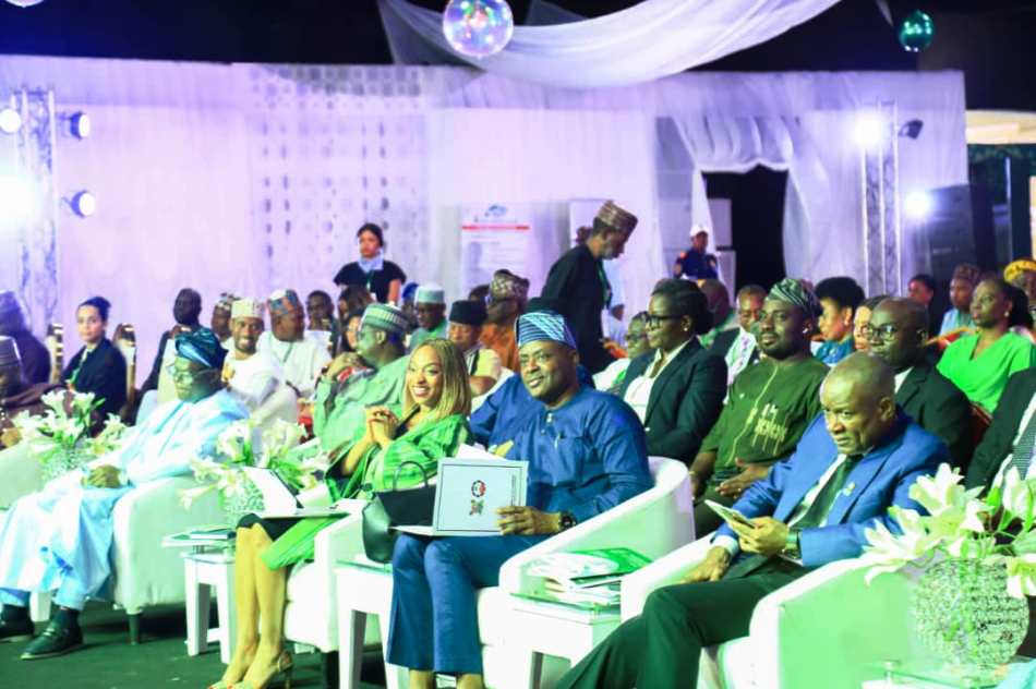 (From right) The Hon. Min. of State for Industry, FMITI, Sen. John Owan Enoh, the Executive Governor of Lagos State, Represented by the Perm. Sec., Lagos State Ministry of Commerce, Cooperatives, Trade and Investment , Dr. Olugbemiga Ayoola Aina, and the Hon. Min. of Trade and Investment, FMITI, Dr. Jumoke Oduwole, during the closing ceremony of the 16th meeting of the National Council on Industry, Trade and Investment held in Lagos