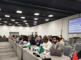 Dr. Iziaq Adekunle Salako Honourable Minister of State for Health & Social Welfare @ the 37th Commonwealth Health Ministers Meeting (CHMM), (wearing traditional cap) held on Saturday, 17 May 2025 at the Hilton Hotel and Resorts in Geneva, Switzerland.