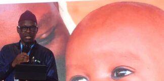 Dr. Iziaq Adekunle Salako, Honourable Minister of State for Health & Social addressing a high-level panel at the margin of 78th World Health Assembly in Geneva, Switzerland today, Wednesday 21 May 2025.