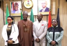 L-R: Cynthia Mbamalu, Director of Programs, YIAGA Africa; Sen. Abdulaziz Musa Yar'Adua; Dr. Olubunmi Tunji-Ojo, Minister of Interior and Dr. Magdalene Ajani, Permanent Secretary, Ministry of Interior