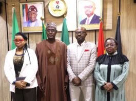 L-R: Cynthia Mbamalu, Director of Programs, YIAGA Africa; Sen. Abdulaziz Musa Yar'Adua; Dr. Olubunmi Tunji-Ojo, Minister of Interior and Dr. Magdalene Ajani, Permanent Secretary, Ministry of Interior