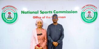 Barr Hannatu Musa Musawa, Minister of Art, Culture, Tourism and Creative Economy, and Mallam Shehu Dikko, Chairman of the National Sports Commission