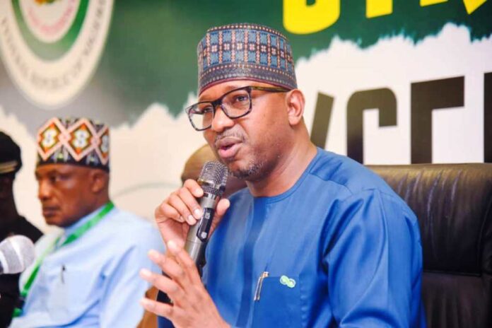 Chairman, National Sports Commission, Mallam Shehu Dikko Chairman, National Sports Commission, Mallam Shehu Dikko declaring open the 2-day capacity workshop for Sports officers/professionals of the NSC at the media centre, MKO Abiola National Stadium Abuja recently