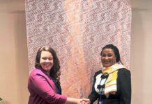 R-L Dr Doris Uzoka-Anite, CFA, Nigeria’s Honourable Minister of State for Finance with Stine Renate Haheim, Norway’s Deputy Minister of International Development shortly after the bilateral talks in New York, USA