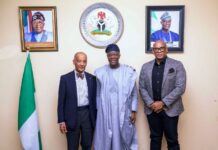 FROM LEFT TO RIGHT 1. Sir. Ken Olisa- Chairman Interswitch 2. Wale Edun- Honourable Minister of Finance and Coordinating Minister of the Economy. 3. Micheal Elegbe -GMD/Founder Interswitch
