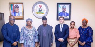 FROM LEFT TO RIGHT 1. Dr. Ify Isiekwe 2. Fadekemi Abiru- Economist/FCDO 3. Wale Edun-Honourable Minister of Finance and Coordinating Minister of the Economy 4. Nicholas Baynham- FCDO 5. Adiya Ode- Propcom+ 6. Gloria Ekpo- Propcom+