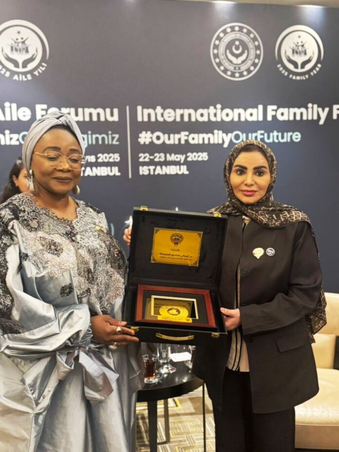 Hon Imaan Sulaiman-Ibrahim Minister of Women Affairs, Hon Imaan Sulaiman-Ibrahim (left) and Dr. Amthal Hadi Al-Huwailah, Minister of Social Affairs, Family, and Childhood Affairs, Kuwait at the ongoing International Family Forum (IFF) in Turkey