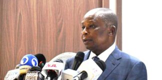Attorney General of the Federation and Minister of Justice, Prince Lateef Fagbemi, SAN, Presenting the Report and Achievements of the Ministry during the Quarterly Stakeholders and Citizens Engagement Program organized by the Federal of Justice in Abuja on Thursday (8/5/25).