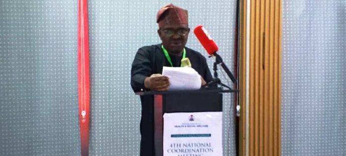 Improve Eye Health in Nigeria Dr. Paul Ntadom Director Public Health Department Federal Ministry of Health & Social Welfare delivering his keynote address during the 4th National Eye Health Coordination Meeting of the National Eye Health Programme.
