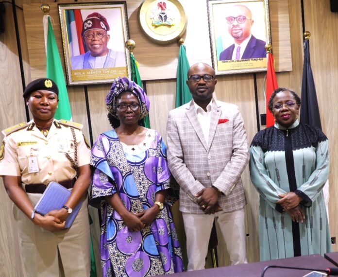 Innovative Border and Migration Management L-R: *Kemi Nanna Nandap* , CG, NIS; *Dimanche Sharon* , IOM Nigeria Chief of Mission; *Dr.* *Olubunmi Tunji-Ojo* , Minister of Interior and *Dr.* *Magdalene Ajani* , Permanent Secretary, Ministry of Interior