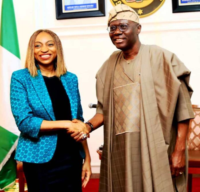 Lagos State Government partners with Federal Ministry of Industry The Executive Governor of Lagos State, H. E. Babajide Sanwo-Olu, in a handshake with the Hon. Min. of Trade and Investment, Dr. Jumoke Oduwole during a courtesy visit to the Governor as part of the ongoing National Council on Industry, Trade and Investment in Lagos.
