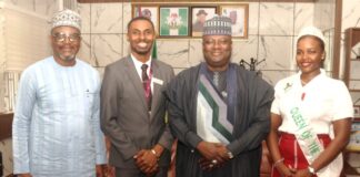 L-R CEO of NIGAV, Mr. Fortune Idu, 2025 king of the air,Mr. Henry Chika,Permanent Secretary, Ministry of Aviation and Aerospace Development, Dr. Ibrahim Abubakar Kana, mni, and Ms. Aisha Yakub