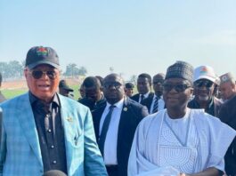 R - L : RMAFC Chairman, Dr Muhammed Bello Shehu OFR and H.E Gov. Umoh Bassey Eno during the inspection of the Arise Resort in Uyo Akwa Ibom State