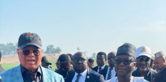 R - L : RMAFC Chairman, Dr Muhammed Bello Shehu OFR and H.E Gov. Umoh Bassey Eno during the inspection of the Arise Resort in Uyo Akwa Ibom State