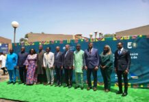 26th Ordinary Session of The ECOWAS Assembly of Health Ministers @ Praia, Cape Verde. Dr. Iziaq Adekunle Salako Honourable Minister of State for Health & Social Welfare with Cap, surrounded by Health Ministers from other West African countries.