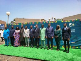 26th Ordinary Session of The ECOWAS Assembly of Health Ministers @ Praia, Cape Verde. Dr. Iziaq Adekunle Salako Honourable Minister of State for Health & Social Welfare with Cap, surrounded by Health Ministers from other West African countries.