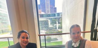 L-R. Dr. Doris Uzoka-Anite, CFA. Honourable Minister of State for Finance, Nigeria with Diana Janse, Sweden’s State Secretary for International Development Cooperation, holding bilateral talks in New York, USA