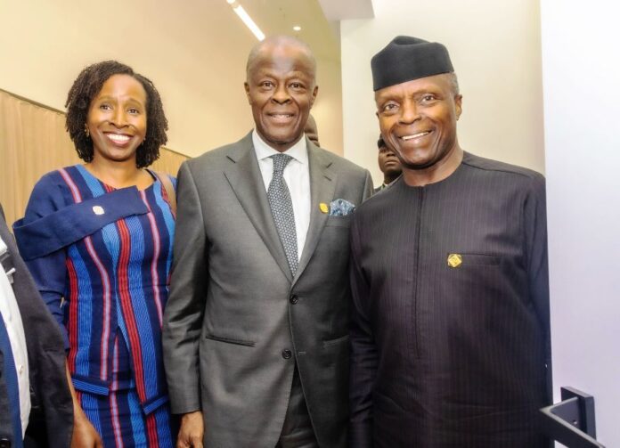 Afreximbank Meetings R-L 1. Former Vice President, Yemi Osinbajo, SAN, GCON 2. Honourable Minister of Finance and Coordinating Minister of the Economy, Mr Wale Edun, OFR and 3. Mrs Sayande Okoli, Special Adviser to the President on Finance and Economy, pictured at the 32nd Afreximbank Annual Meetings held in Abuja, Nigeria