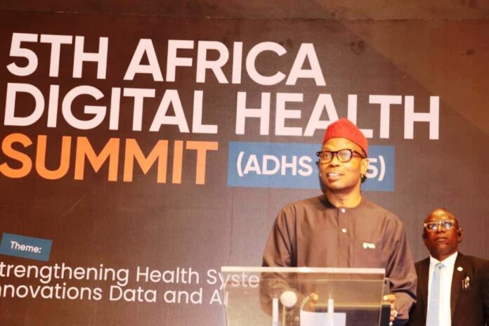 Africa Digital Health Summit The Honourable Minister of State for Health & Social Welfare, Abuja Dr. Iziaq Adekunle Salako delivering his keynote address at the 5th Africa Digital Health Summit held in Lagos.