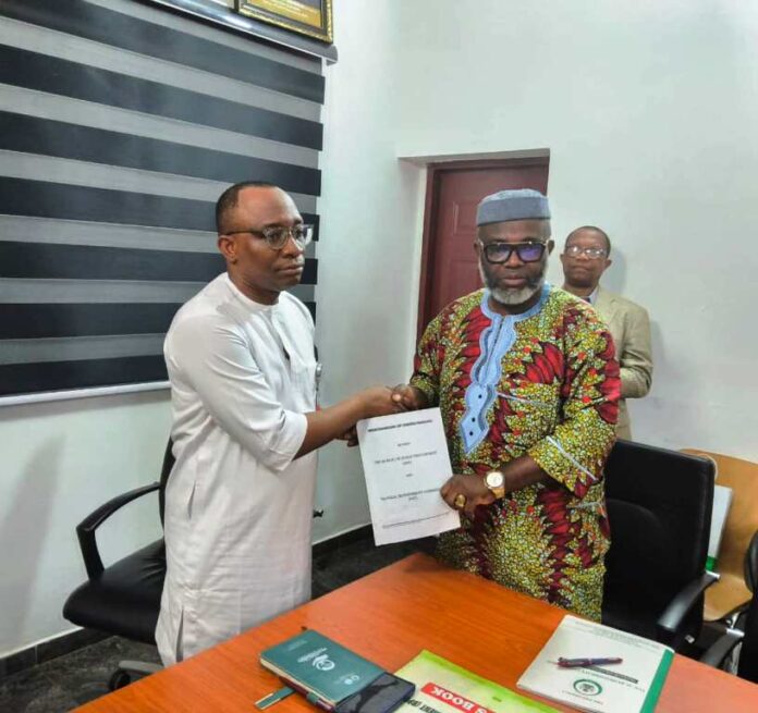 BPP signed MoU with FRC The Executive Chairman of Fiscal Responsibility Commission (FRC), Victor Chinemerem Muruako Esq. presenting their proposed MoU document to the DG-BPP, Dr. Adebowale A. Adedokun FCIPS, ACFE after a fruitful deliberation.