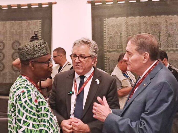BRICS Meeting The Honourable Minister of State for Health & Social Welfare Dr. Iziaq Adekunle Salako in a tete a tete with some of his counterparts from other BRIC Nations.