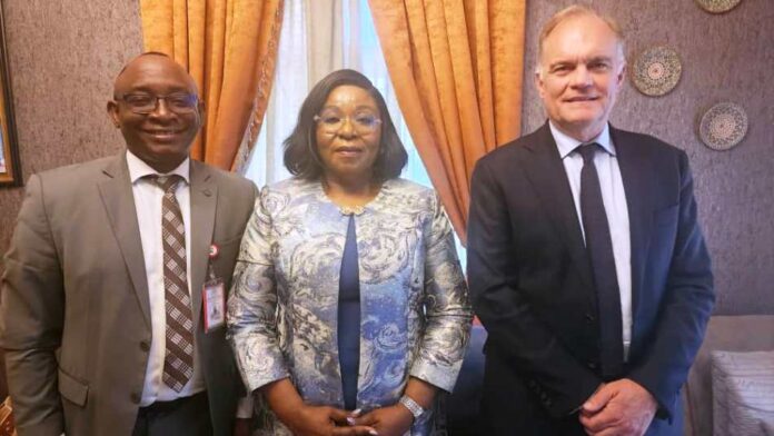 CIPS United Kingdom Group Chief Executive L-R: Director-General of the Bureau of Public Procurement (BPP),Dr. Adebowale Adedokun; Head of the Civil Service of the Federation, Mrs. Didi Esther Walson-Jack, OON, mni, Group Chief Executive Officer of the Chartered Institute of Procurement & Supply (CIPS), UK,Mr. Ben Farrell in Abuja.