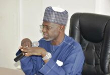 The representative of the Permanent Secretary, MPR. and Director of Planning, Research and Statistics Mr. Usman Abdulkadir making his remarks at the deployment exercise.