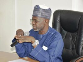 The representative of the Permanent Secretary, MPR. and Director of Planning, Research and Statistics Mr. Usman Abdulkadir making his remarks at the deployment exercise.