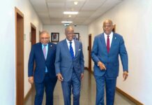 From Left to Right 1. Mr. Philip Ikeazor , Deputy Governor , Financial System Stability Directorate. CBN 2. Wale Edun: Honourable Minister of Finance and Coordinating Minister of the Economy. 3. Olayemi Cardoso : CBN Governor.