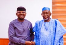 The Honourable Minister of Water Resources and Sanitation and the Executive Governor of Jigawa State during the Courtesy Visit