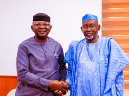 The Honourable Minister of Water Resources and Sanitation and the Executive Governor of Jigawa State during the Courtesy Visit