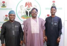 L-R, Esege Ebei Esege, PS FMSDIGA, Dr. Onwusoro Maduka Ihemelandu, Onah Uchenna C. Delivery Manager of FMSDIGA, CRDCU,