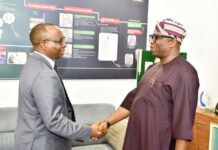 L-R: Director-General, Bureau of Public Procurement (BPP) Dr. Adebowale A. Adedokun, FCIPS, ACFE welcomes the National Commissioner/Chief Executive Officer, National Data Protection Commission (NDPC), Dr. Vincent Olatunji to his office in Abuja