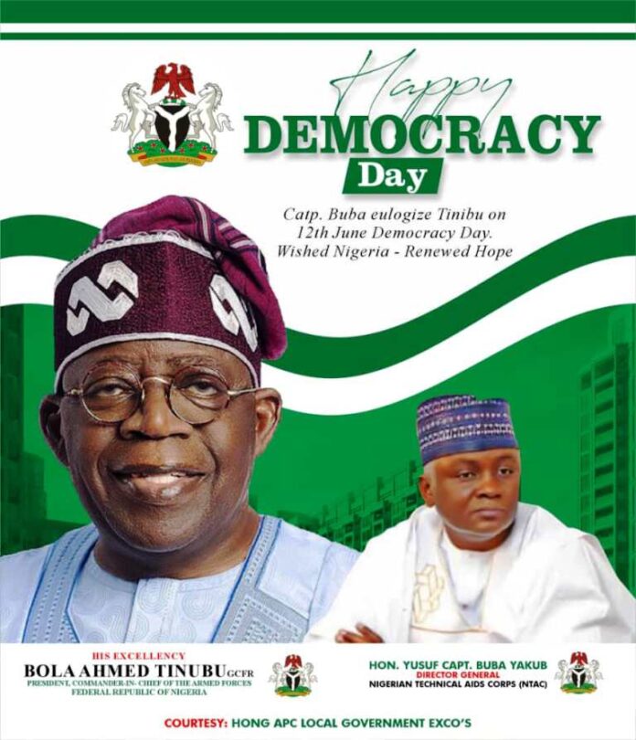 NTAC DG, Rt. Hon. Dr. Yusuf Buba Yakub, Commemorates and Celebrates with Nigerians on the Occasion of Democracy Day