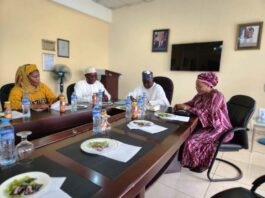DG, NTAC, Rt. Hon.Yusuf Buba Yakub as he leads a delegation comprising the Director of Programmes at NTAC, Amb.Zakari Usman, and the Charge' d'Affaires of Nigeria in Liberia, Mrs Bola Muhammad, among others, to engage with TAC Scheme Volunteers serving in that country on Thursday, May 29, 2025, in Monrovia.