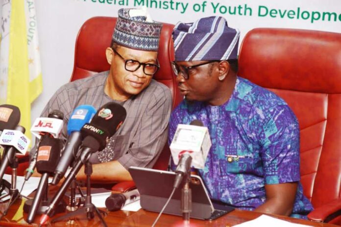 Official Website For National Youth Confab L-R: The Chairman of the National Planning Committee and Permanent Secretary of the Ministry, Olubunmi Olusanya and the Honourable Minister of Youth Development, Comrade Ayodele Olawande during the launching of the official website for the National Youth Conference 2025 (Youth Confab).