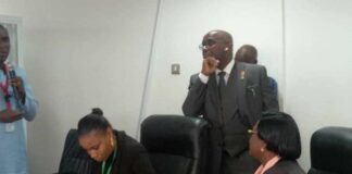 The Permanent Secretary, MPR. Dr. Emeka Vitalis Obi mni during his visit to the training venue of M&E exercise.
